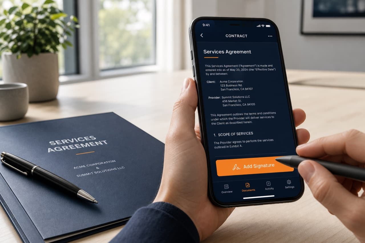 How to auto-generate contracts with e-signature in your business app (mobile + web)
