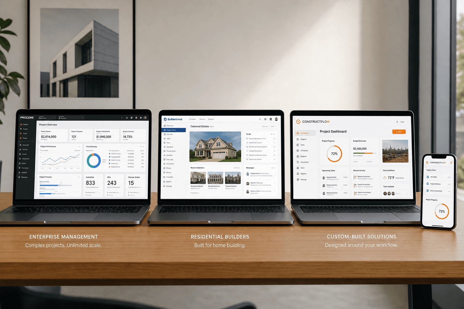 Procore vs Buildertrend vs Custom: What a $20M Construction Company Should Pick in 2026