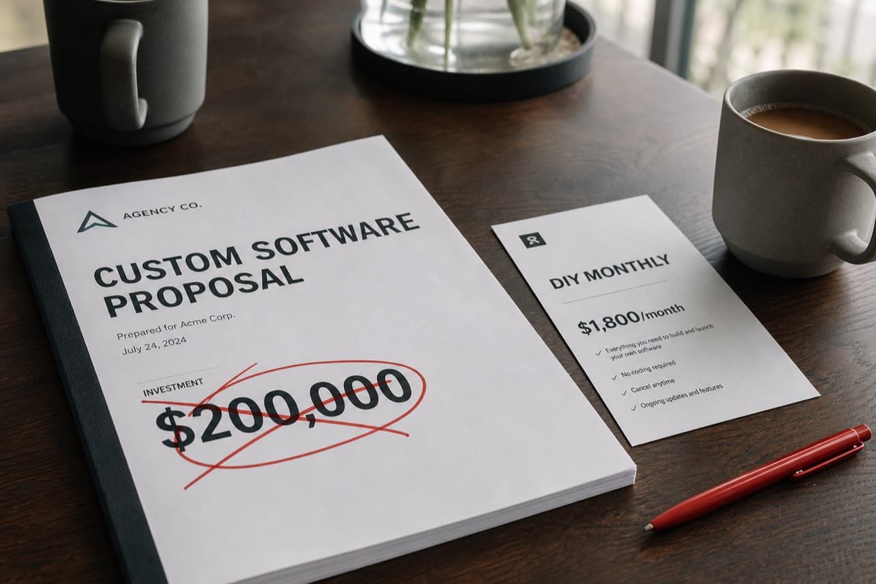 Custom software quote vs operator-built app: the $200k vs $5k breakdown