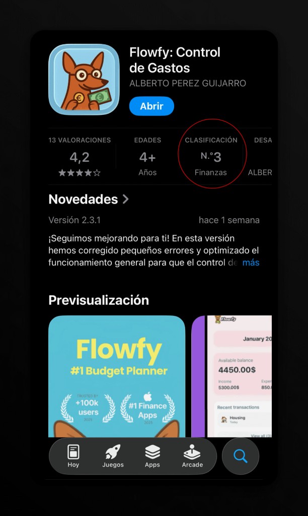 Flowfy - #3 in Finance in Spain